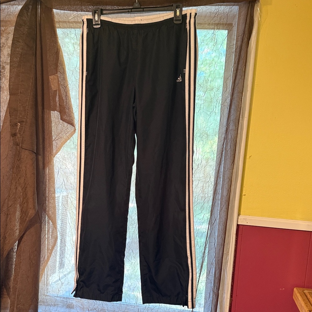 Adidas Black Track Pants with White Accents Men’s Size M